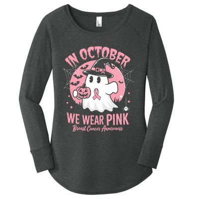 Breast Cancer Halloween In October We Wear Women's Perfect Tri Tunic Long Sleeve Shirt