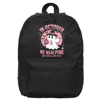 Breast Cancer Halloween In October We Wear 16 in Basic Backpack