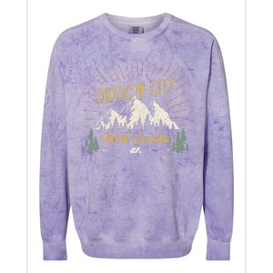 Bryson City Hiking North Carolina Colorblast Crewneck Sweatshirt