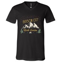 Bryson City Hiking North Carolina V-Neck T-Shirt