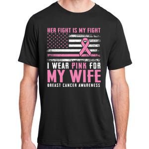 Breast Cancer Her Fight Is My Fight I Wear Pink Wife Breast Cancer Support Adult ChromaSoft Performance T-Shirt