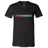 Binary Code Hidden Message V-Neck T-Shirt
