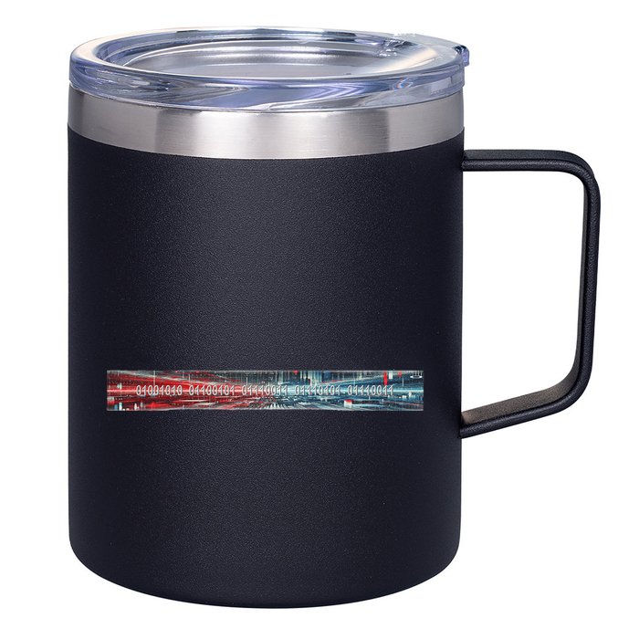 Binary Code Hidden Message 12oz Stainless Steel Coffee Mug