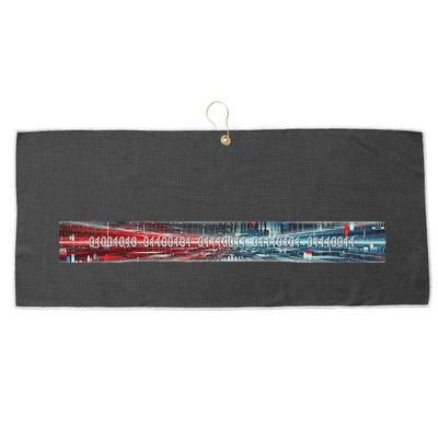 Binary Code Hidden Message Large Microfiber Waffle Golf Towel
