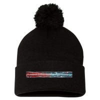 Binary Code Hidden Message Pom Pom 12in Knit Beanie