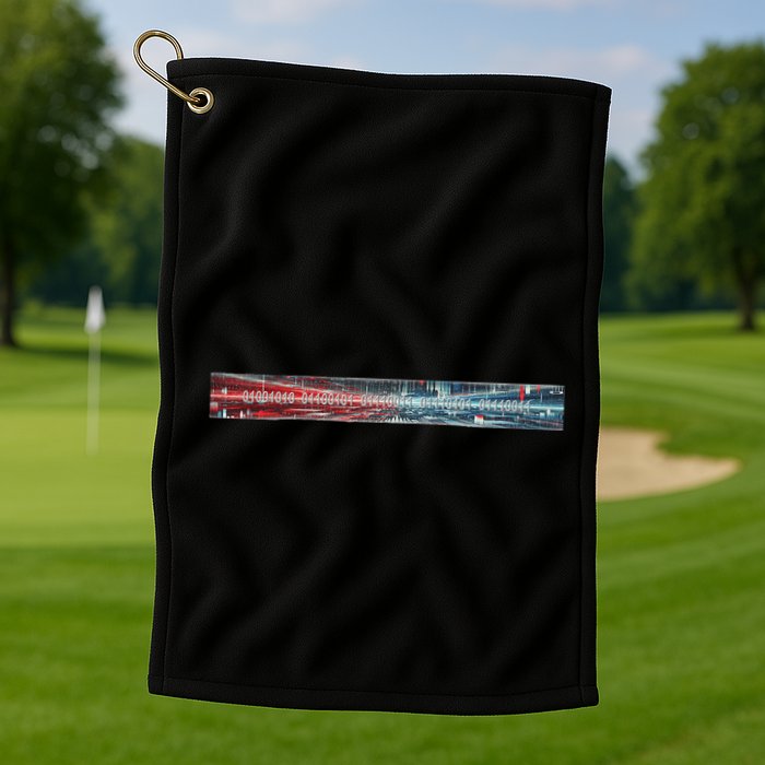 Binary Code Hidden Message Golf Towel
