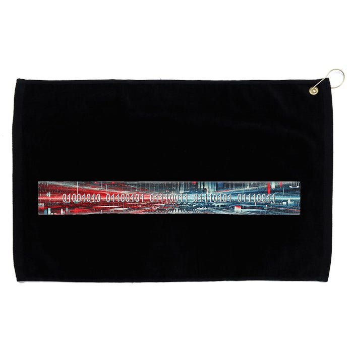 Binary Code Hidden Message Grommeted Golf Towel