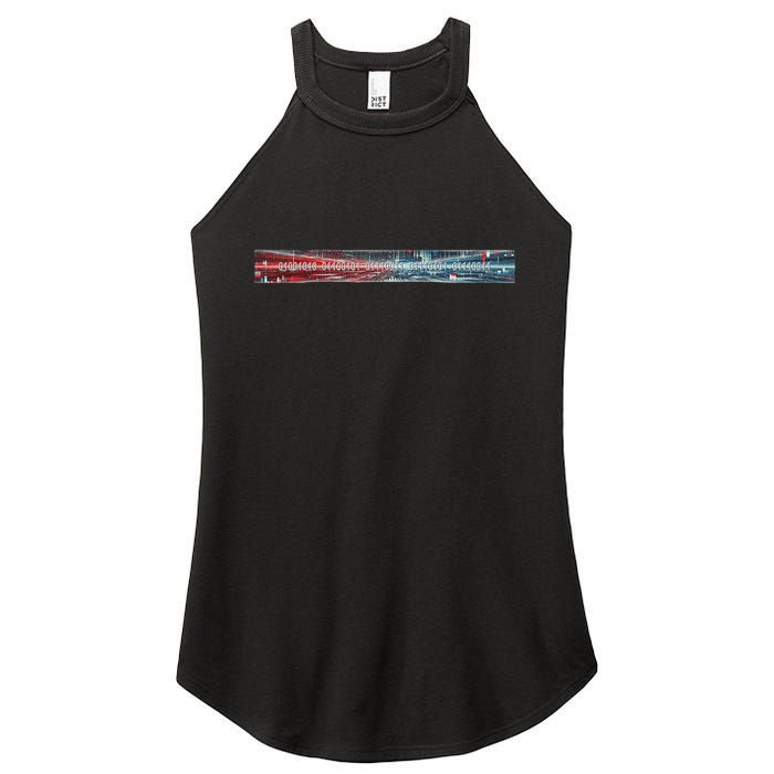 Binary Code Hidden Message Women's Perfect Tri Rocker Tank