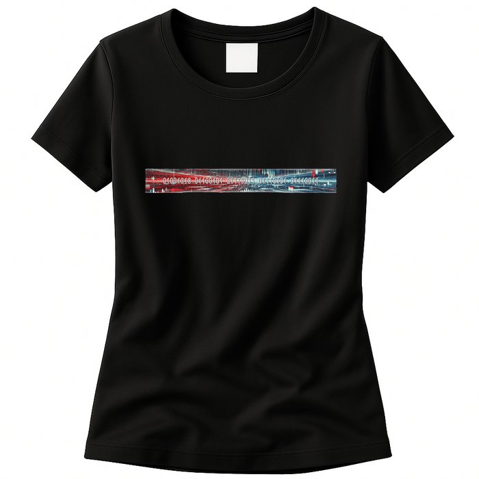 Binary Code Hidden Message Womens T-Shirt