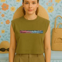 Binary Code Hidden Message Garment-Dyed Women's Muscle Tee