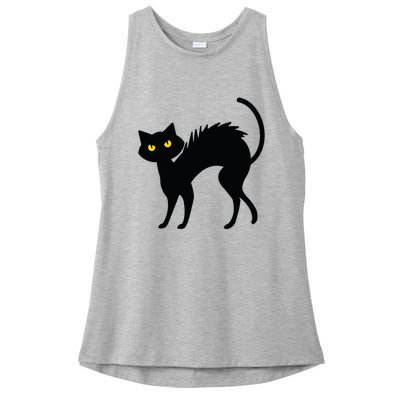 Black Cat Halloween Black Cats Ladies PosiCharge Tri-Blend Wicking Tank