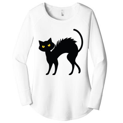 Black Cat Halloween Black Cats Women's Perfect Tri Tunic Long Sleeve Shirt