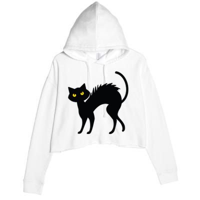 Black Cat Halloween Black Cats Crop Fleece Hoodie