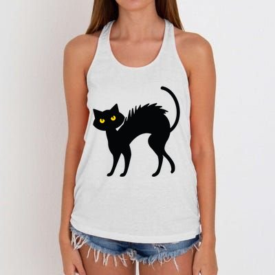 Black Cat Halloween Black Cats Women's Knotted Racerback Tank