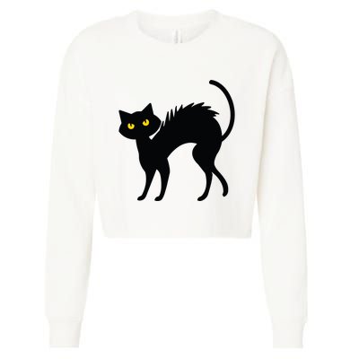 Black Cat Halloween Black Cats Cropped Pullover Crew