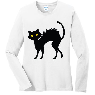 Black Cat Halloween Black Cats Ladies Long Sleeve Shirt