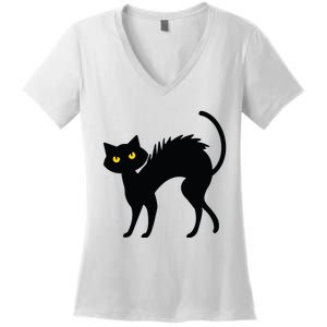 Black Cat Halloween Black Cats Women's V-Neck T-Shirt