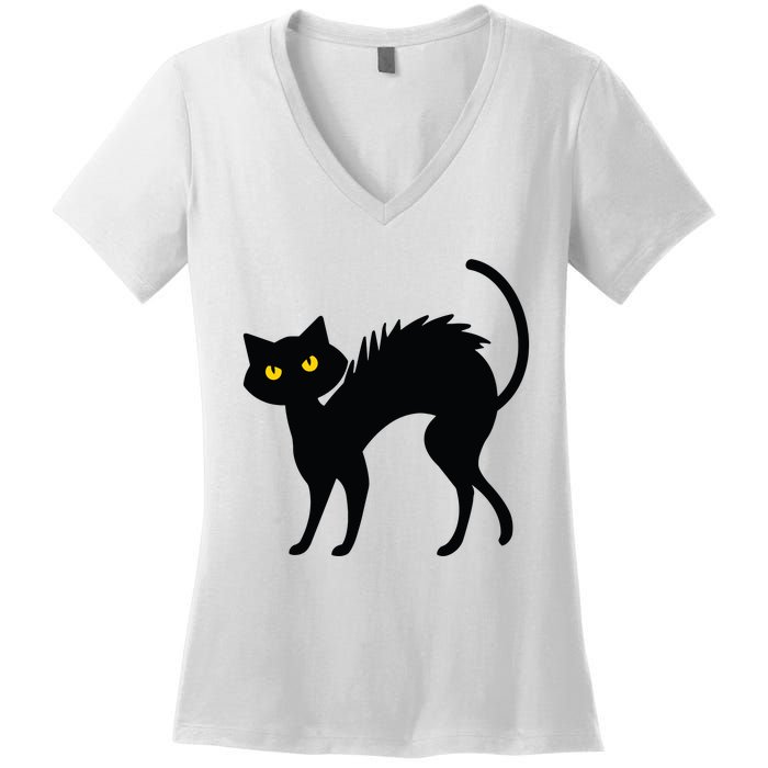 Black Cat Halloween Black Cats Women's V-Neck T-Shirt