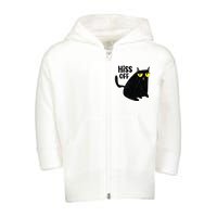 Black Cat Hiss Off For Men Women Meow Cat Gifts Toddler Zip Fleece Hoodie