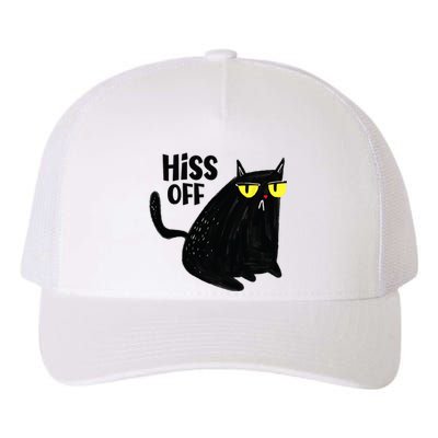 Black Cat Hiss Off For Men Women Meow Cat Gifts Yupoong Adult 5-Panel Trucker Hat