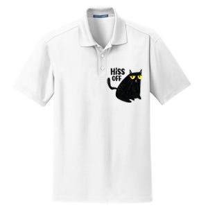 Black Cat Hiss Off For Men Women Meow Cat Gifts Dry Zone Grid Polo