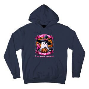 Breast Cancer Halloween In October We Wear Ghost Witch Tall Hoodie