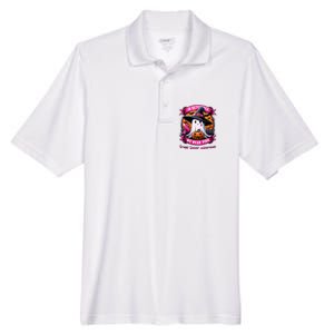 Breast Cancer Halloween In October We Wear Ghost Witch Men's Origin Performance Pique Polo