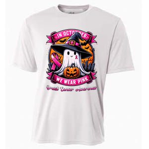 Breast Cancer Halloween In October We Wear Ghost Witch Cooling Performance Crew T-Shirt