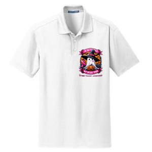 Breast Cancer Halloween In October We Wear Ghost Witch Dry Zone Grid Polo