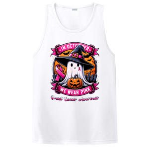 Breast Cancer Halloween In October We Wear Ghost Witch PosiCharge Competitor Tank