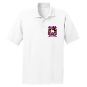 Breast Cancer Halloween In October We Wear Ghost Witch PosiCharge RacerMesh Polo