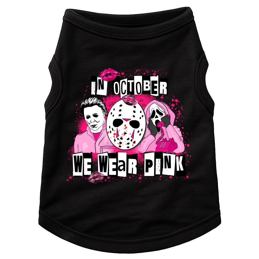 Breast Cancer Horror Movie Characters Halloween Doggie Tank