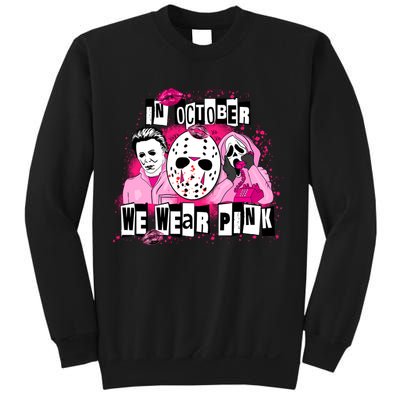 Breast Cancer Horror Movie Characters Halloween Sweatshirt