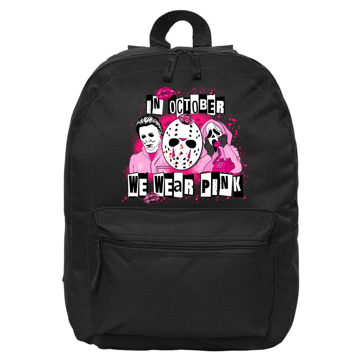 Breast Cancer Horror Movie Characters Halloween 16 in Basic Backpack