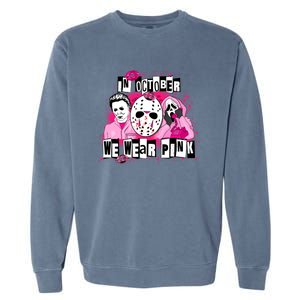 Breast Cancer Horror Movie Characters Halloween Garment-Dyed Sweatshirt