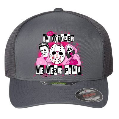 Breast Cancer Horror Movie Characters Halloween Flexfit Unipanel Trucker Cap
