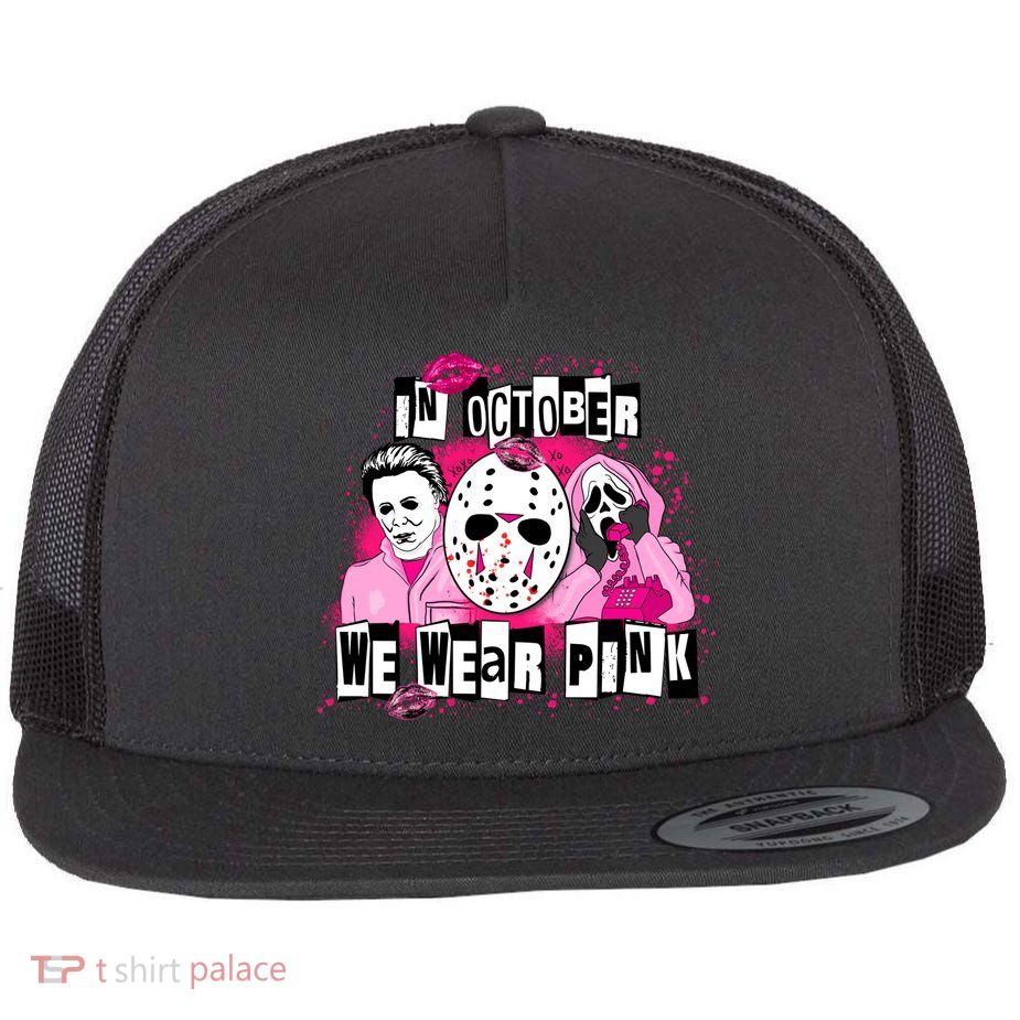 Breast Cancer Horror Movie Characters Halloween Flatbill Hat