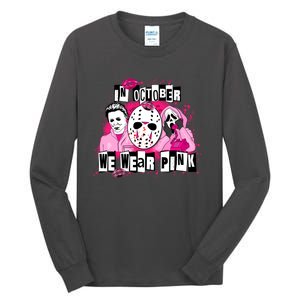 Breast Cancer Horror Movie Characters Halloween Tall Long Sleeve T-Shirt