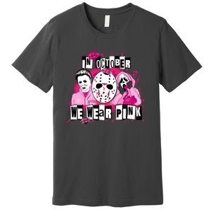 Breast Cancer Horror Movie Characters Halloween Premium T-Shirt