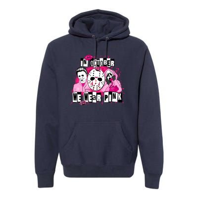 Breast Cancer Horror Movie Characters Halloween Premium Hoodie