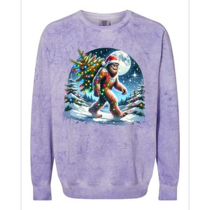 Bigfoot Christmas Holiday Sasquatch Xmas Colorblast Crewneck Sweatshirt