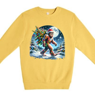 Bigfoot Christmas Holiday Sasquatch Xmas Premium Crewneck Sweatshirt