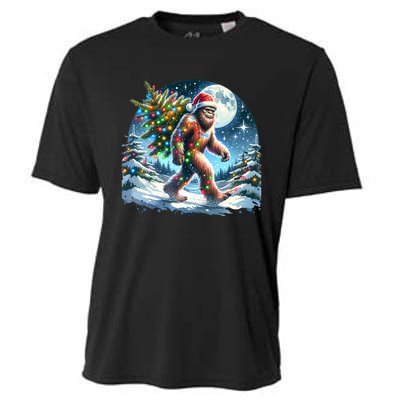 Bigfoot Christmas Holiday Sasquatch Xmas Cooling Performance Crew T-Shirt