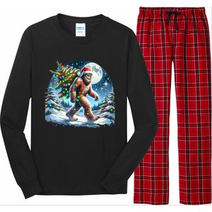 Bigfoot Christmas Holiday Sasquatch Xmas Long Sleeve Pajama Set