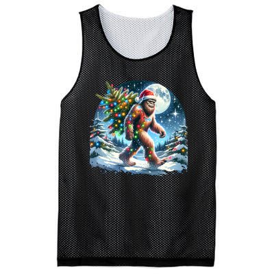 Bigfoot Christmas Holiday Sasquatch Xmas Mesh Reversible Basketball Jersey Tank