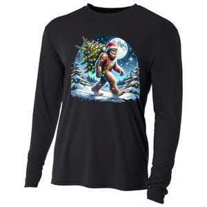 Bigfoot Christmas Holiday Sasquatch Xmas Cooling Performance Long Sleeve Crew