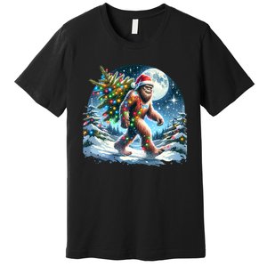 Bigfoot Christmas Holiday Sasquatch Xmas Premium T-Shirt