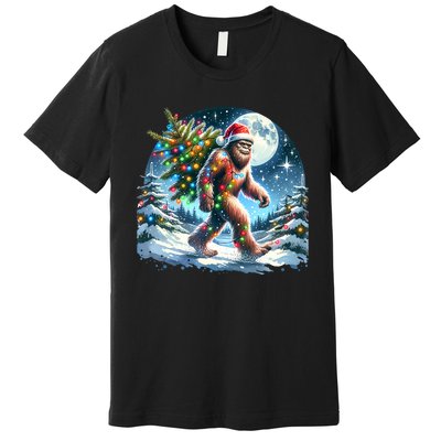 Bigfoot Christmas Holiday Sasquatch Xmas Premium T-Shirt