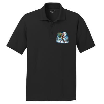 Bigfoot Christmas Holiday Sasquatch Xmas PosiCharge RacerMesh Polo