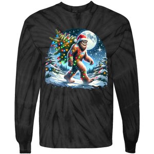 Bigfoot Christmas Holiday Sasquatch Xmas Tie-Dye Long Sleeve Shirt